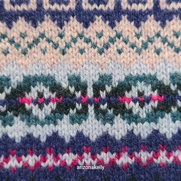 Brooks Brothers Fair Isle Sweater Lambswool Blend XS Blue Purple - Picture 16 of 16